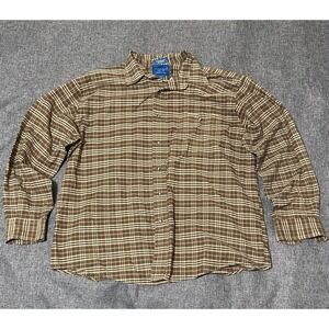 Towncraft Wrinkle Free Men's Plaid Size L Long Sleeve Shirt